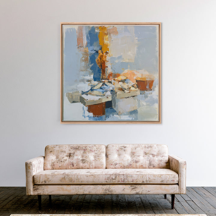 Fish Market Scene Canvas Print, Expressionist Art, Modern Wall Art, Living Room Decor, Fine Art, Expression, Fine Art Print, EXP-1x1-22