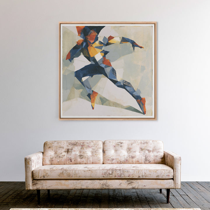 Dancer Figure Fractured into Vibrant Movement Canvas Print, Expressionist Art, Home Decor, Living Room Decor, Expression, EXP-1x1-4