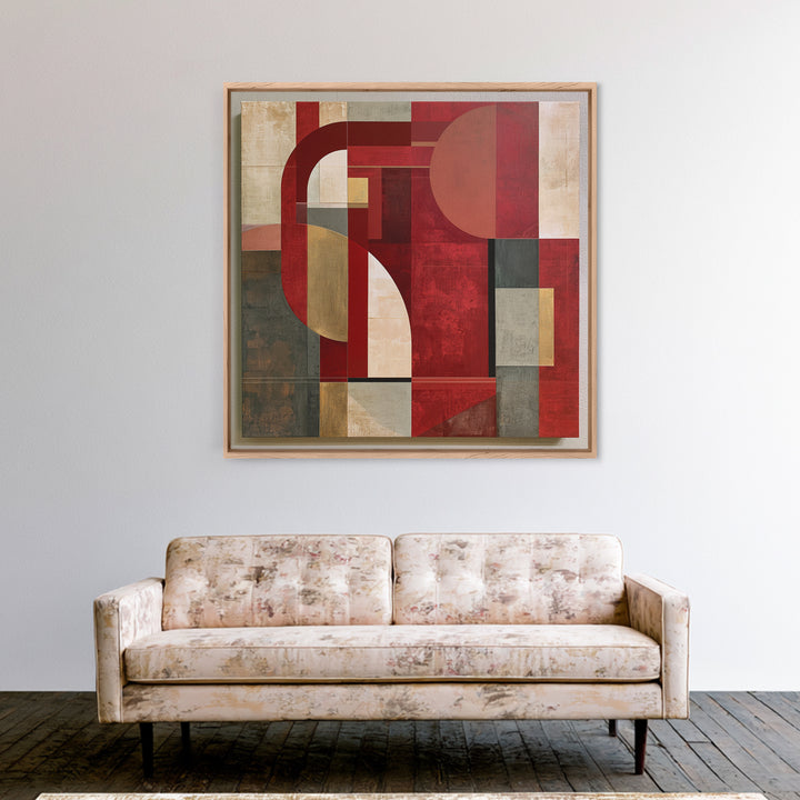 Red Room Interior Abstraction Canvas Print, Expressionist Art, Modern Wall Art, Living Room Decor, Expression, Fine Art Print, EXP-1x1-43
