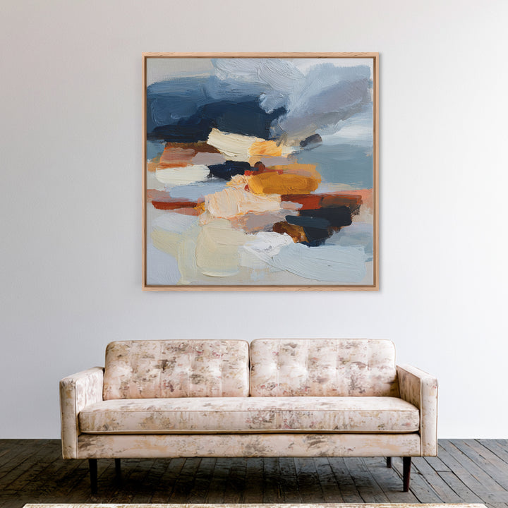Stormy Landscape Painted Framed Canvas Print, Expressionist Art, Gallery Wall Art, Living Room Decor, Fine Art, Expression, EXP-1x1-51