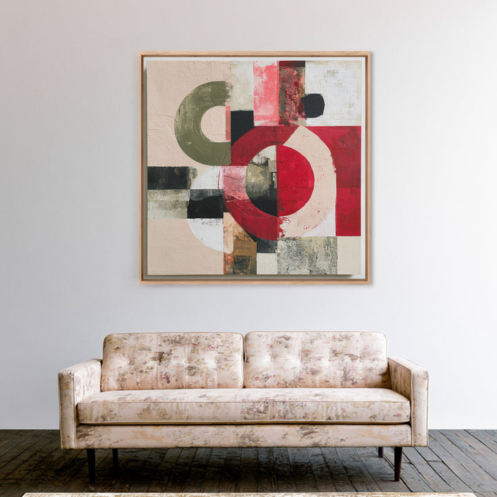 Red Room Interior Abstraction Without Realistic Furniture Canvas Print, Expressionist Art, Modern Decor, Living Room Decor, EXP-1x1-67