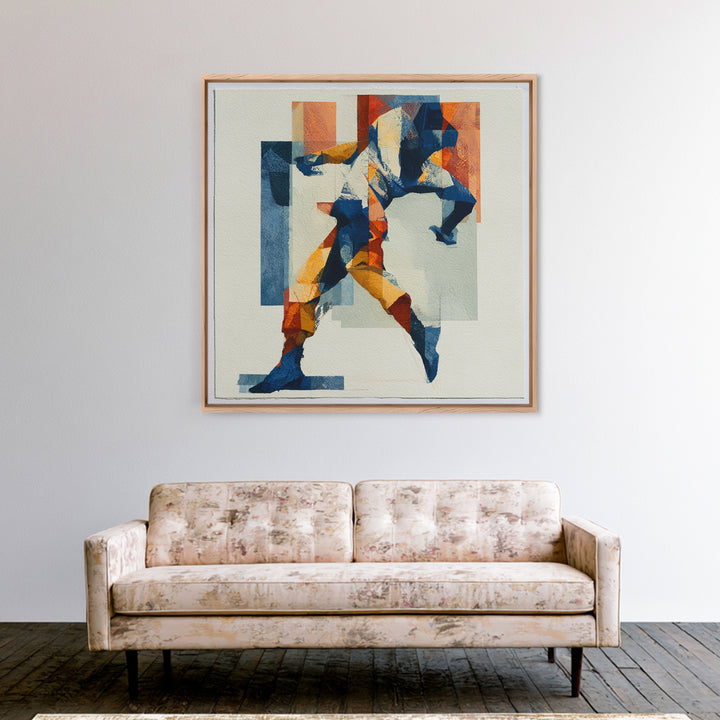 Dancer Figure Fractured into Vibrant Movement Canvas Print, Expressionist Art, Modern Art, Living Room Decor, Oil Painting, EXP-1x1-76