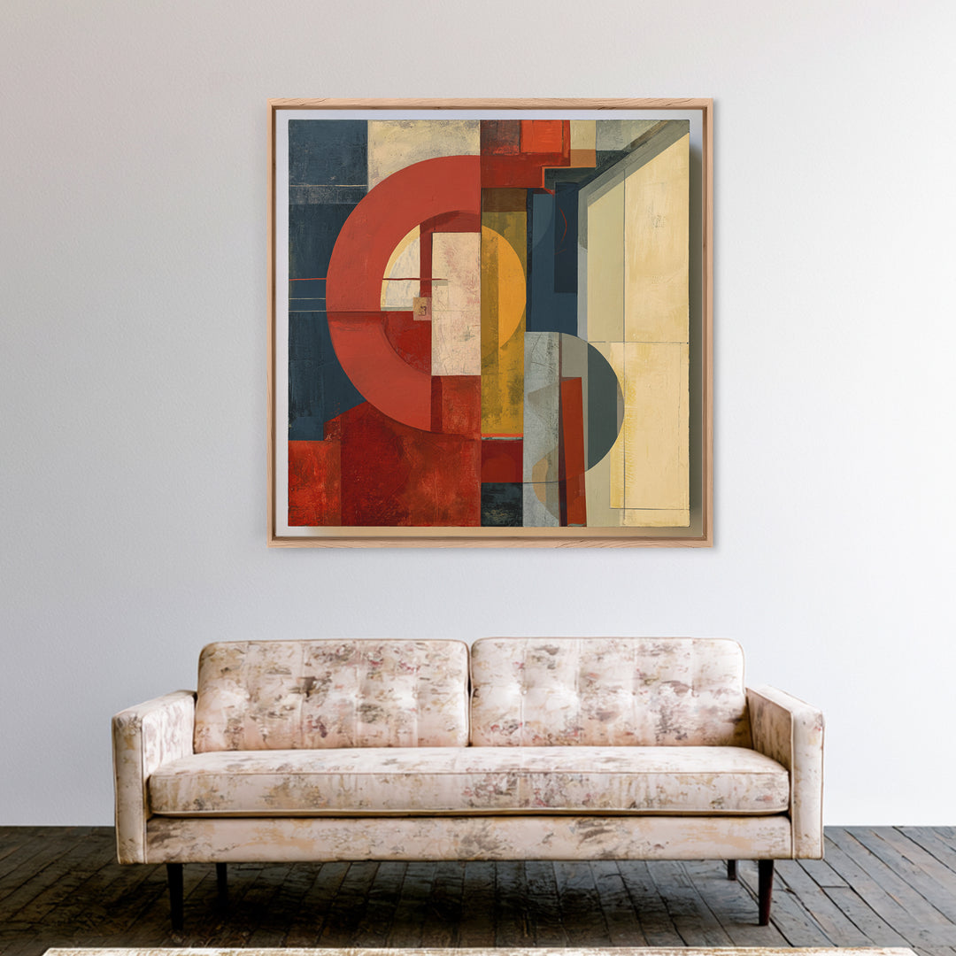 Red Room Interior Abstraction Without Realistic Furniture Canvas Print, Expressionist Art, Room Decor, Living Room Decor, EXP-1x1-91
