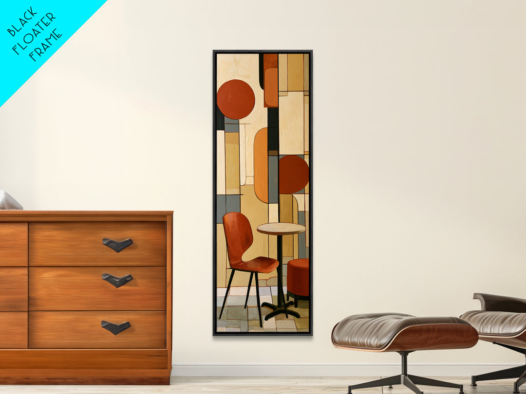 Lonely Caf Table Canvas Print, Expressionist Art, Blue Wall Art, Living Room Decor, Fine Art, Expression, Luxury Decor, EXP-1x3-41