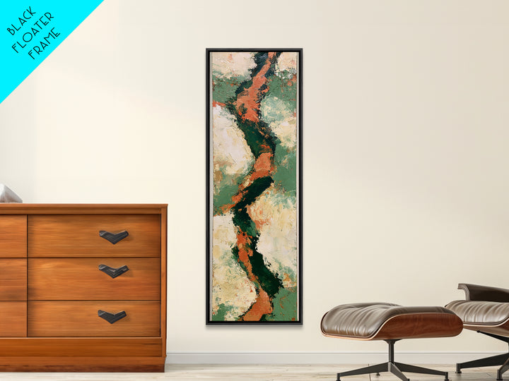 Garden Path with Thick Green and Orange Canvas Print, Expressionist Art, Fine Art Print, Living Room Decor, Expression, EXP-1x3-50