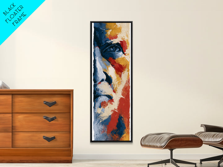Emotional Portrait with Bold Red and Blue Canvas Print, Expressionist Art, Contemporary Art, Living Room Decor, Expression, EXP-1x3-86