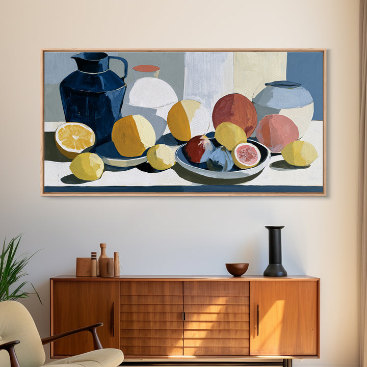 Bold Still Life of Fruit Framed Canvas Print, Expressionist Art, Digital Prints, Living Room Decor, Abstract Art, Expression, EXP-2x1-13