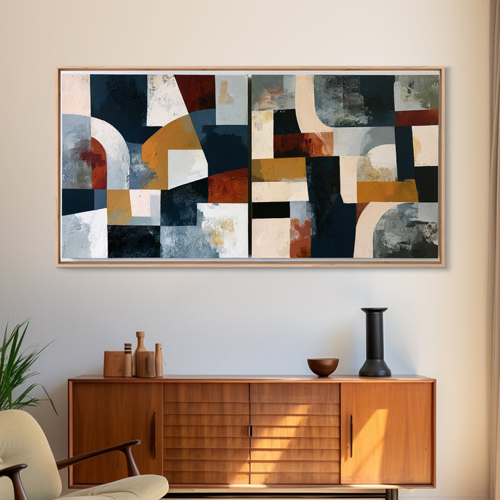 Stormy Landscape Painted Framed Canvas Print, Expressionist Art, Original Painting, Living Room Decor, Fine Art, Expression, EXP-2x1-23