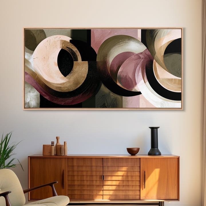 Moonlit Village with Swirling Unnatural Color Canvas Print, Expressionist Art, Boho Wall Art, Living Room Decor, Expression, EXP-2x1-80
