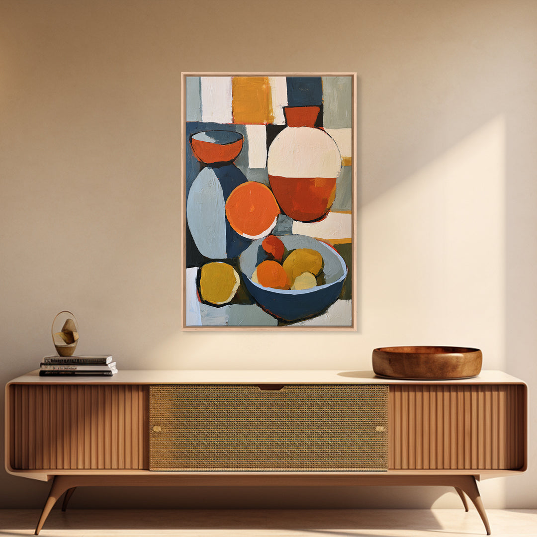 Bold Still Life of Fruit Framed Canvas Print, Expressionist Art, Printable Wall Art, Living Room Decor, Fine Art, Expression, EXP-2x3-1