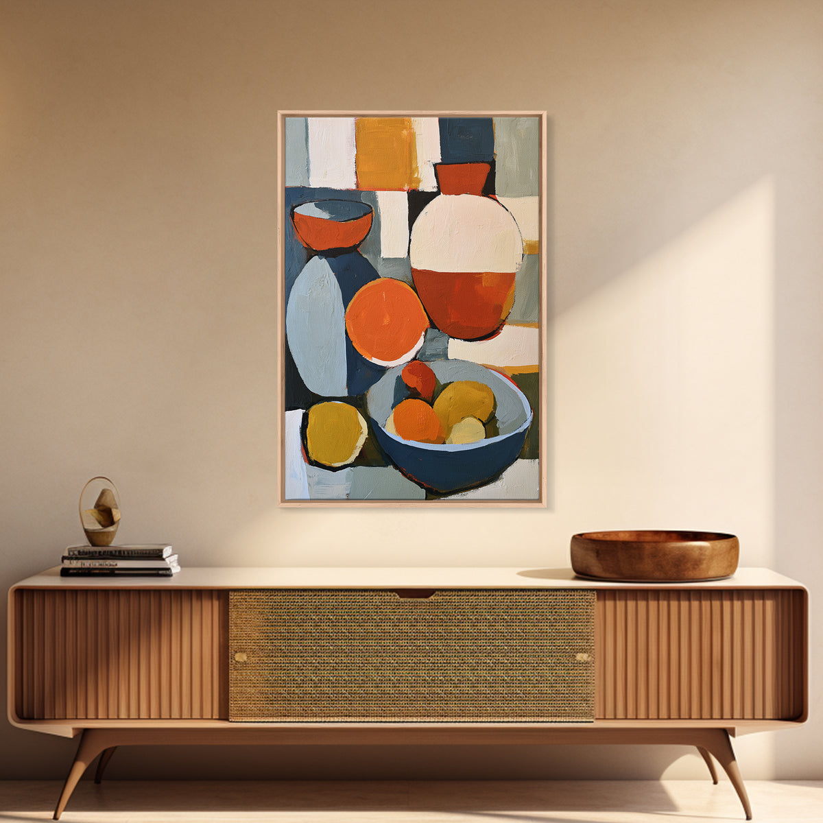 Bold Still Life of Fruit Framed Canvas Print, Expressionist Art, Printable Wall Art, Living Room Decor, Fine Art, Expression, EXP-2x3-1