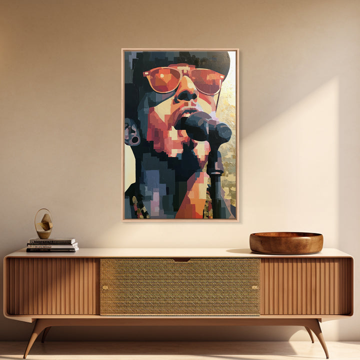 Portrait of a Singer Framed Canvas Print, Expressionist Art, Digital Prints, Living Room Decor, Oil Painting, Expression, EXP-2x3-100