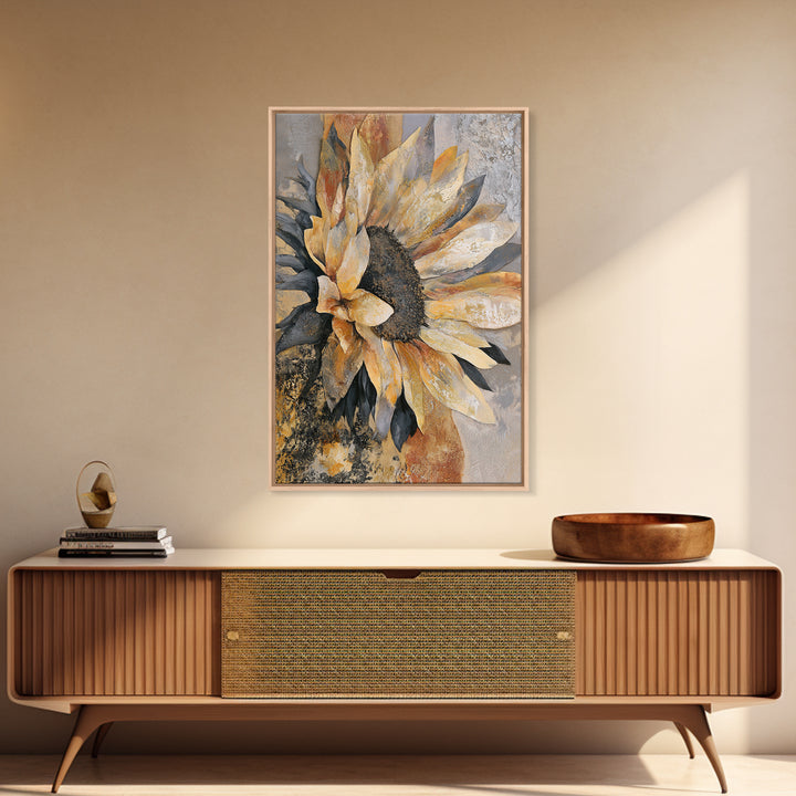Sunflowers Twisting in Intense Painted Energy Canvas Print, Expressionist Art, Gallery Decor, Living Room Decor, Expression, EXP-2x3-16