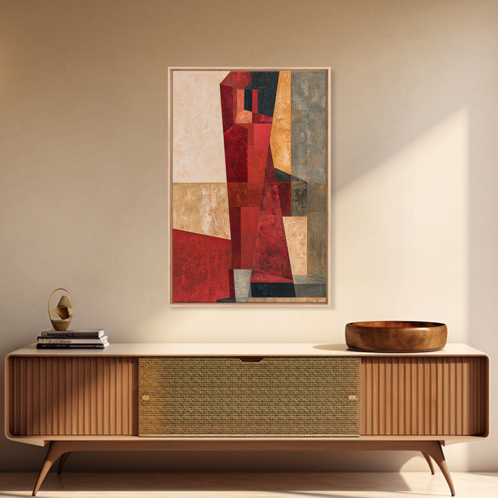 Red Room Interior Abstraction Without Realistic Furniture Canvas Print, Expressionist Art, Room Decor, Living Room Decor, EXP-2x3-3