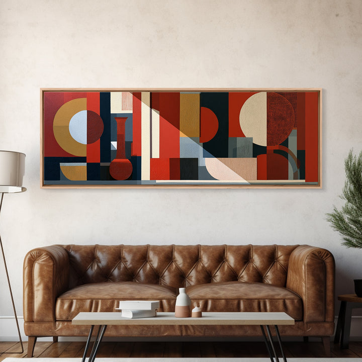 Red Room Interior Abstraction Canvas Print, Expressionist Art, Minimalist Decor, Living Room Decor, Expression, Fine Art Print, EXP-3x1-35