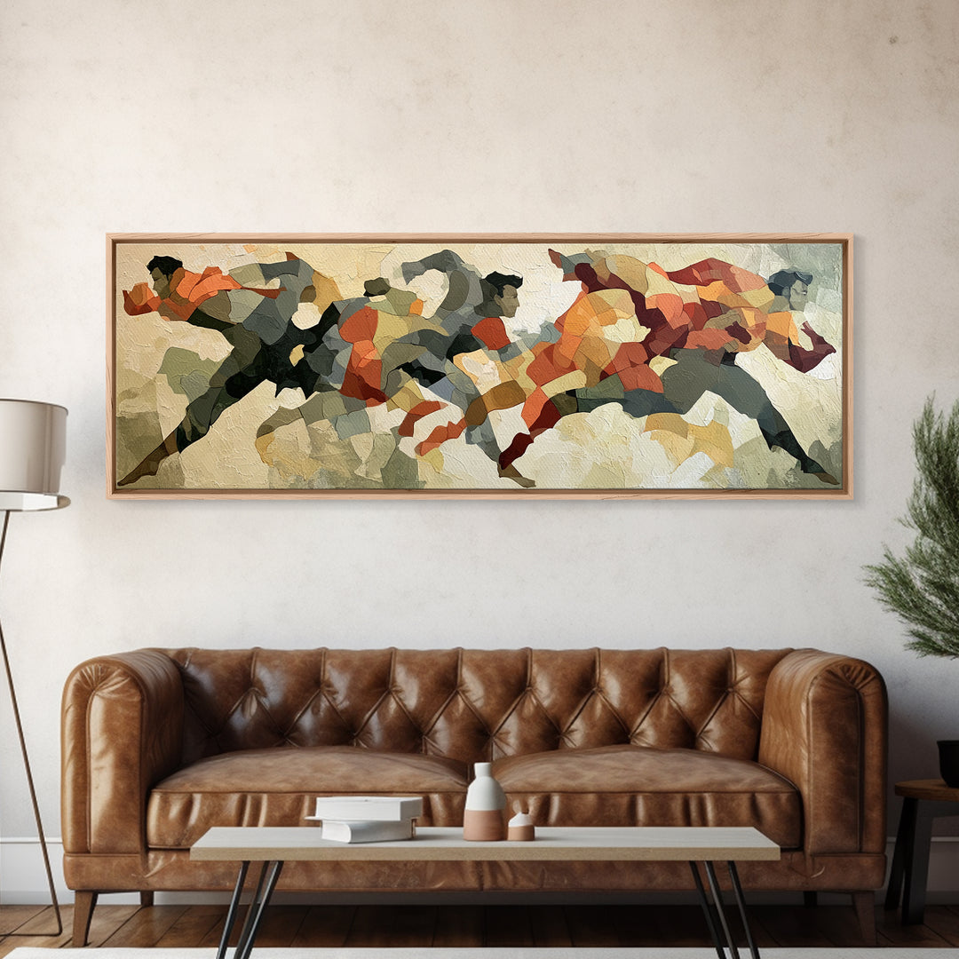 Dancer Figure Fractured into Vibrant Movement Canvas Print, Expressionist Art, Modern Decor, Living Room Decor, Expression, EXP-3x1-44