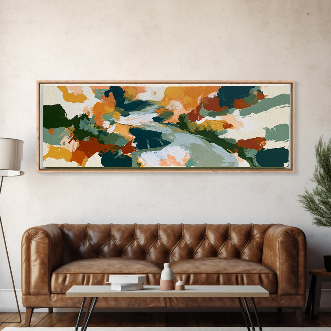 Garden Path with Thick Green and Orange Canvas Print, Expressionist Art, Downloadable Prints, Living Room Decor, Expression, EXP-3x1-54