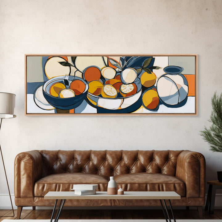 Bold Still Life of Fruit Framed Canvas Print, Expressionist Art, Downloadable Prints, Living Room Decor, Abstract Art, EXP-3x1-57