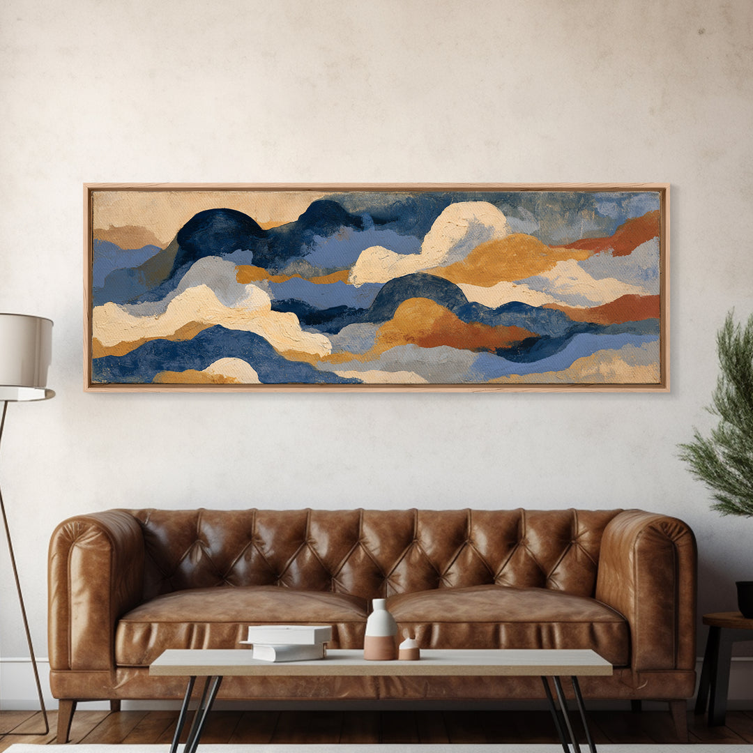 Stormy Landscape Painted Framed Canvas Print, Expressionist Art, Original Art, Living Room Decor, Fine Art, Expression, EXP-3x1-67