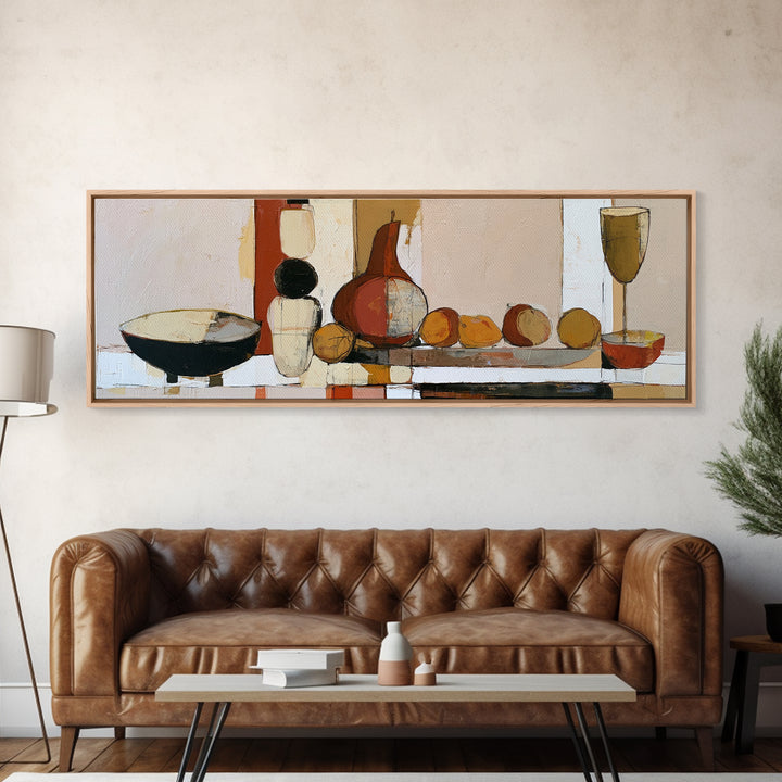 Bold Still Life of Fruit Framed Canvas Print, Expressionist Art, Downloadable Prints, Living Room Decor, Abstract Art, EXP-3x1-81
