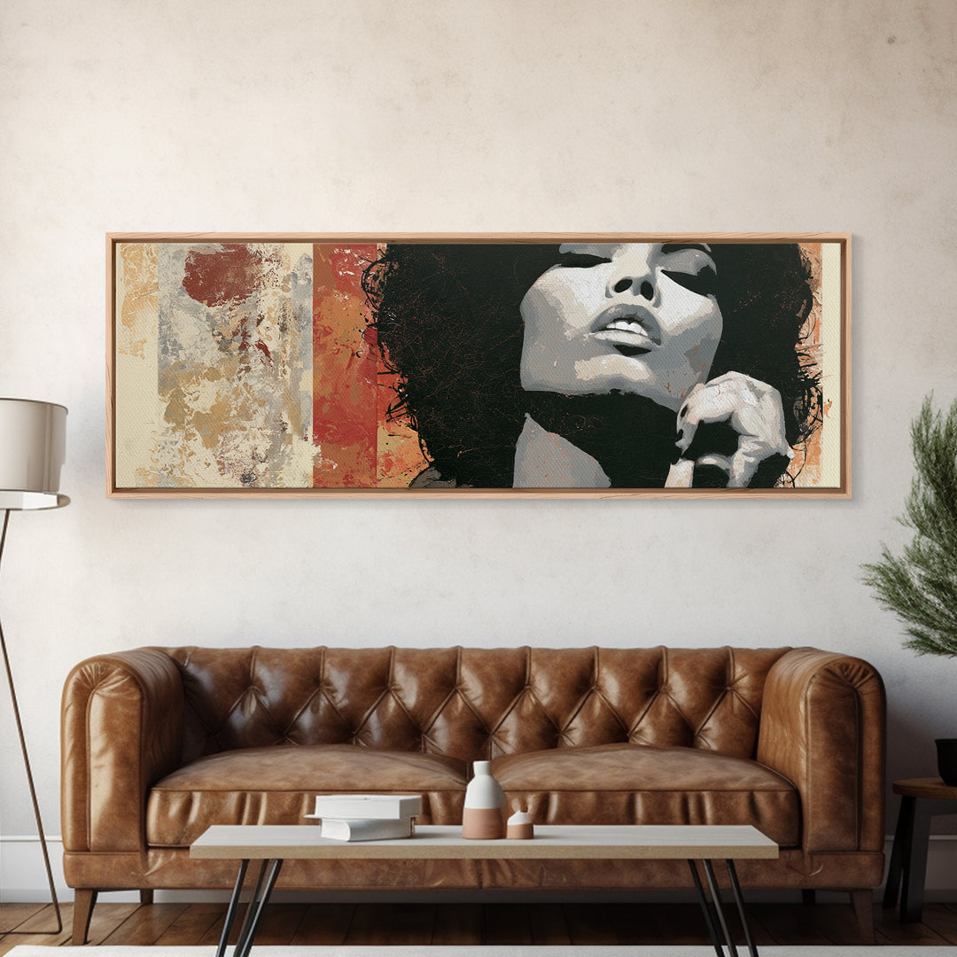 Portrait of a Singer Framed Canvas Print, Expressionist Art, Digital Prints, Living Room Decor, Oil Painting, Expression, EXP-3x1-84