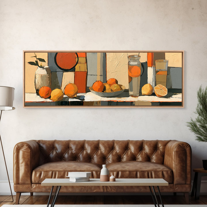 Bold Still Life of Fruit Framed Canvas Print, Expressionist Art, Abstract Wall Art, Living Room Decor, Fine Art, Expression, EXP-3x1-9