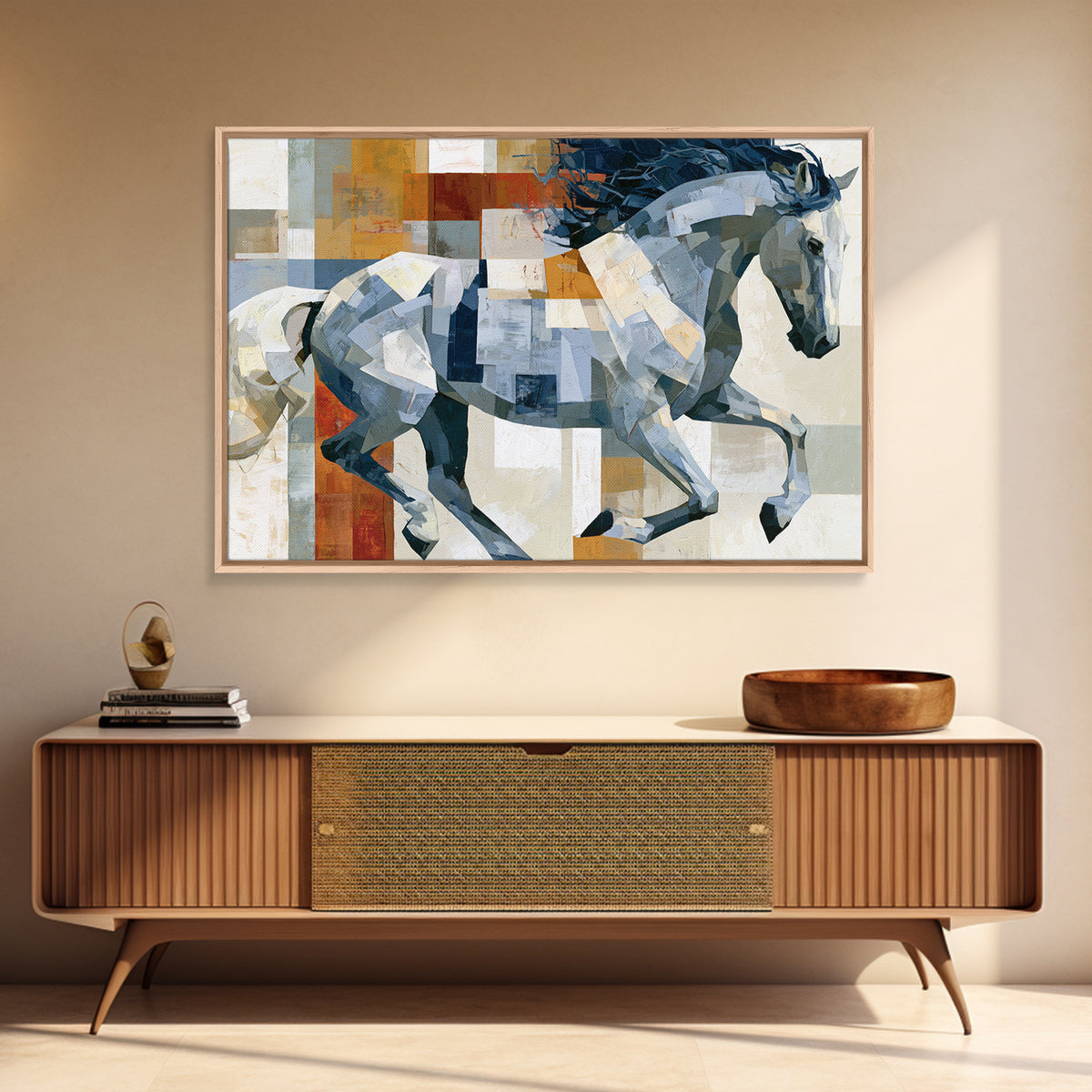 Expressionist Horse in Motion with Wild Mane Canvas Print, Expressionist Art, Abstract Art, Living Room Decor, Expression, EXP-3x2-14