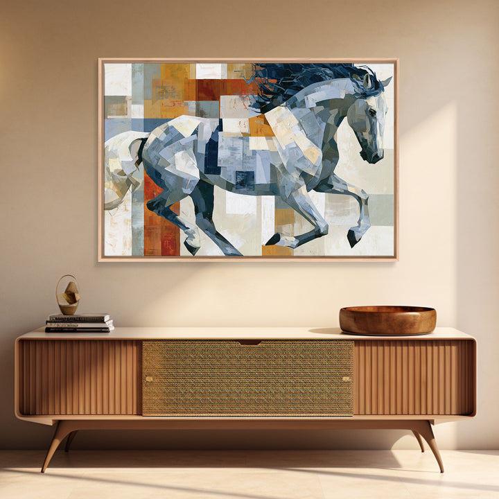 Expressionist Horse in Motion with Wild Mane Canvas Print, Expressionist Art, Abstract Art, Living Room Decor, Expression, EXP-3x2-14
