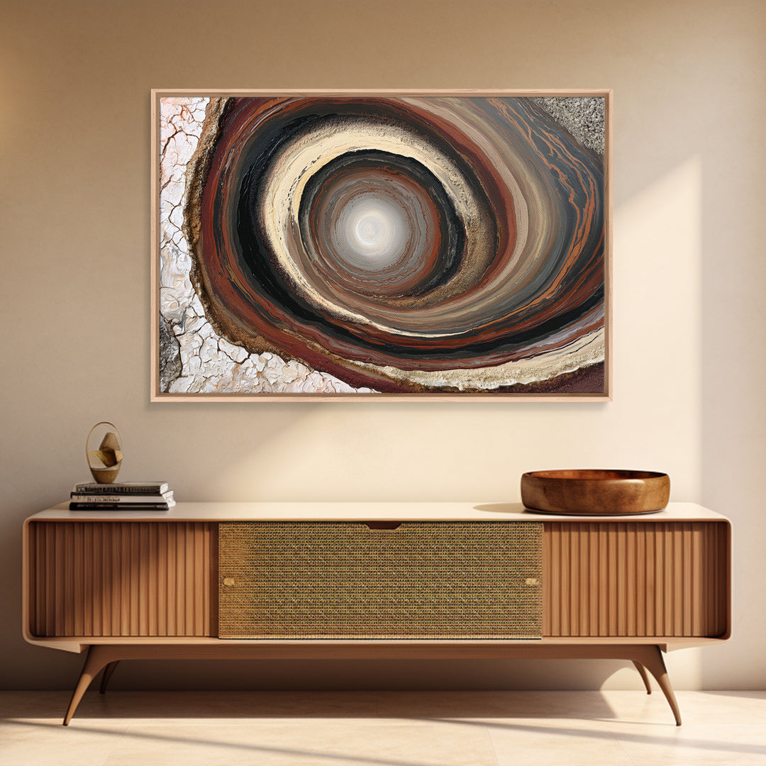 Moonlit Village with Swirling Unnatural Color Canvas Print, Expressionist Art, Abstract Painting, Living Room Decor, Expression, EXP-3x2-16