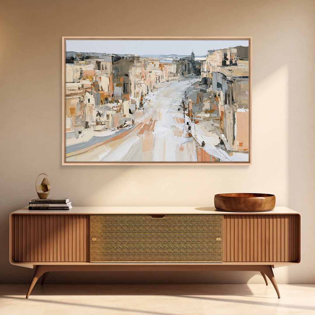Distorted City Street Canvas Print, Expressionist Art, Modern Decor, Living Room Decor, Fine Art, Expression, Wall Decor, EXP-3x2-29