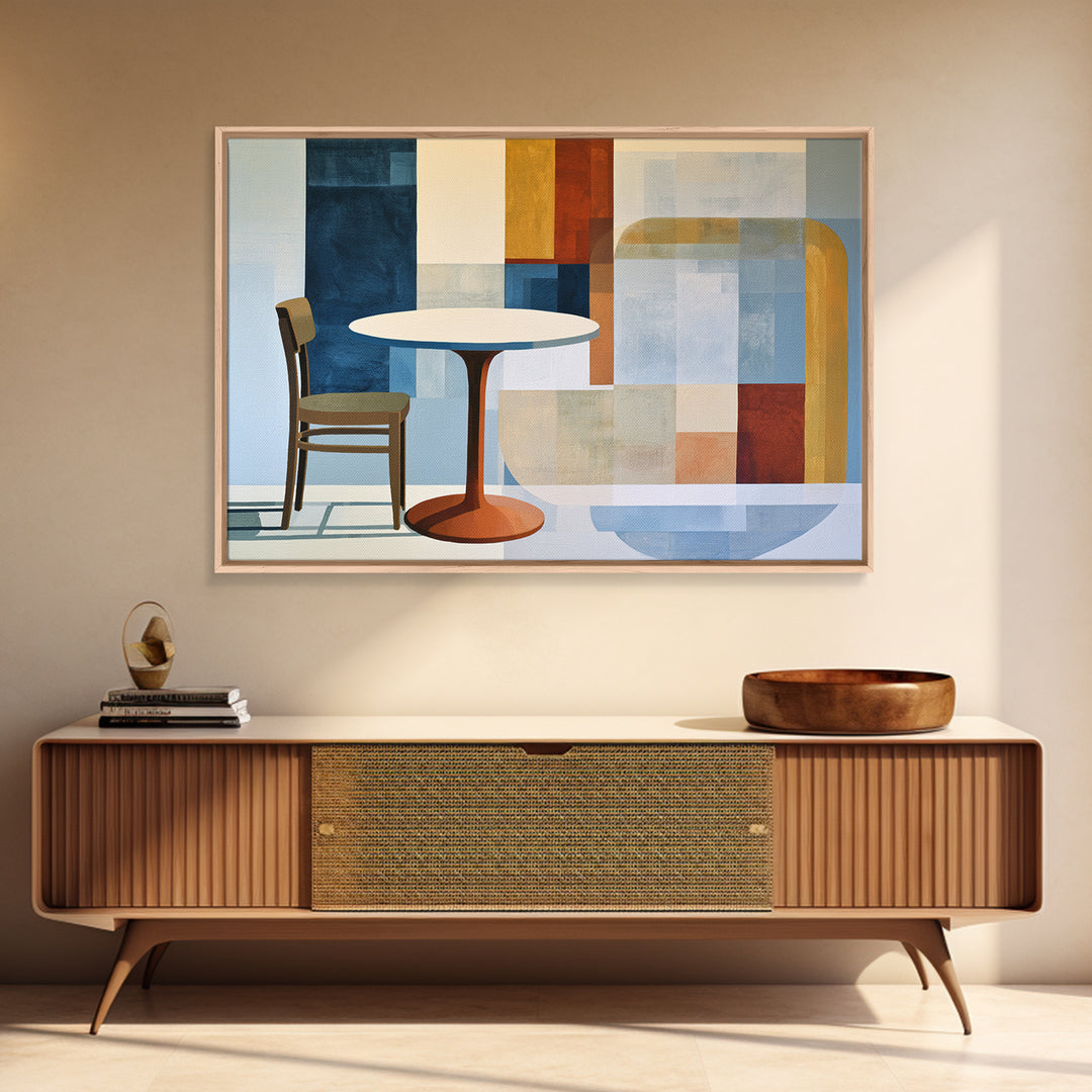 Lonely Caf Table Canvas Print, Expressionist Art, Downloadable Prints, Living Room Decor, Fine Art, Expression, EXP-3x2-33