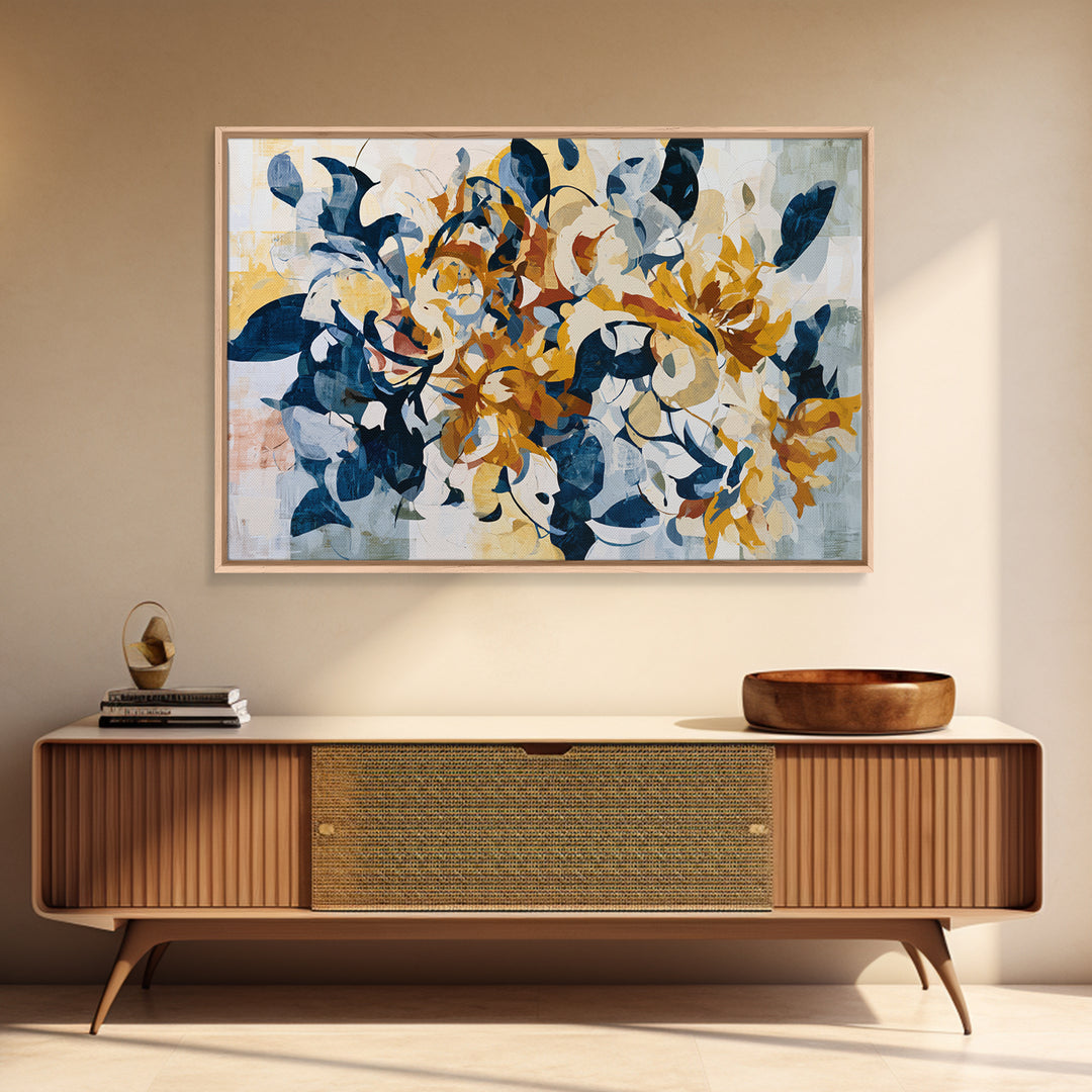 Sunflowers Twisting in Intense Painted Energy Canvas Print, Expressionist Art, Downloadable Prints, Living Room Decor, EXP-3x2-36