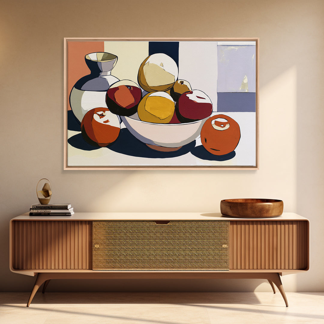 Bold Still Life of Fruit Framed Canvas Print, Expressionist Art, Gallery Decor, Living Room Decor, Fine Art, Expression, EXP-3x2-45