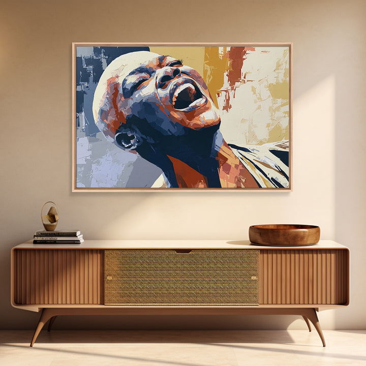 Portrait of a Singer Canvas Print, Expressionist Art, Gallery Decor, Living Room Decor, Fine Art, Expression, Wall Art, EXP-3x2-48