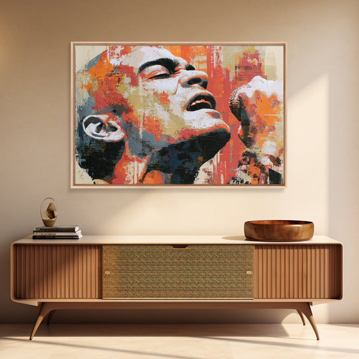 Portrait of a Singer Canvas Print, Expressionist Art, Contemporary Art, Living Room Decor, Fine Art, Expression, Original Art, EXP-3x2-72