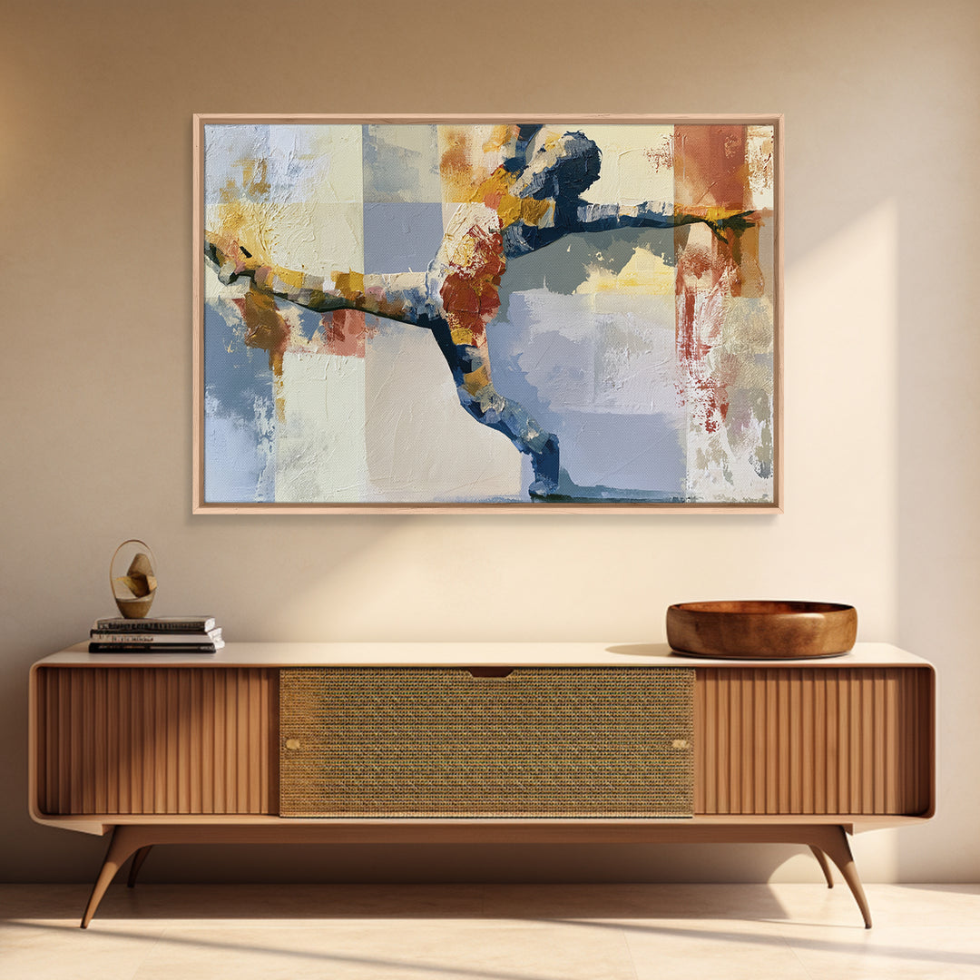 Dancer Figure Fractured into Vibrant Movement Canvas Print, Expressionist Art, Modern Wall Art, Living Room Decor, Expression, EXP-3x2-8