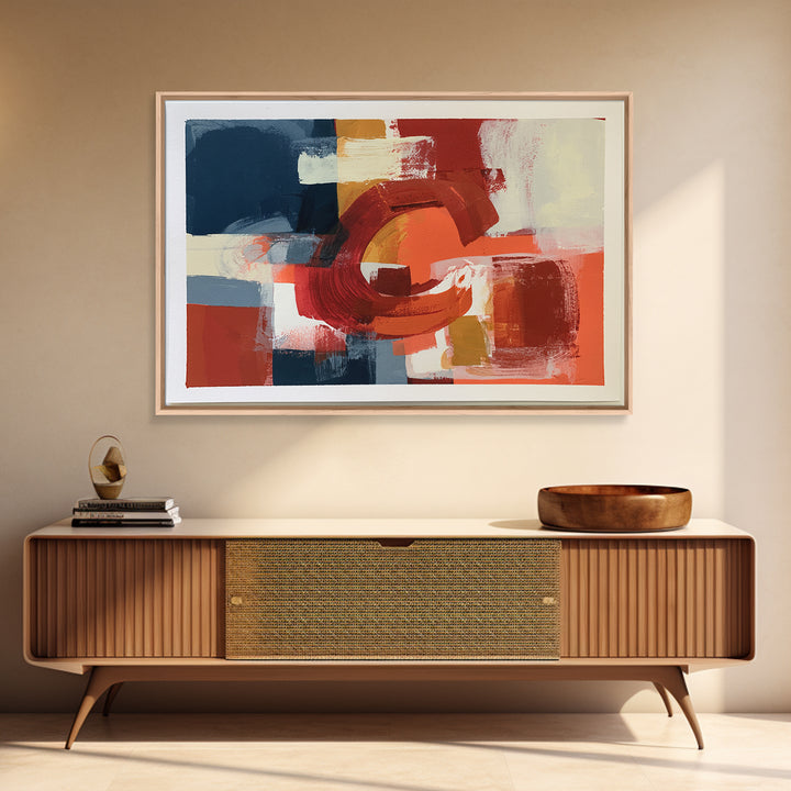 Red Room Interior Abstraction Canvas Print, Expressionist Art, Digital Wall Art, Living Room Decor, Expression, Fine Art Print, EXP-3x2-95