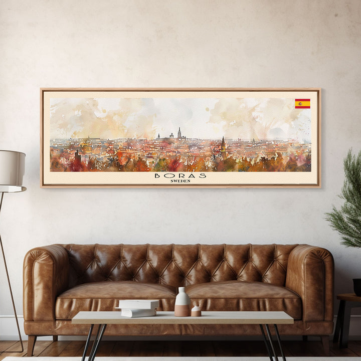 Bordeaux France Panoramic Travel Poster, Framed Canvas Print or Metal Wall Art, Travel Art, Home Decor, Panoramic Painting, Midcentury Art