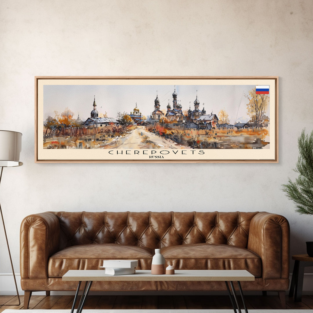 Cherepovets Russia Travel Print Wall Art, Panoramic City Art, Travel Art, Wall Decor, Vacation Gift, Framed Canvas Print Or Metal Art