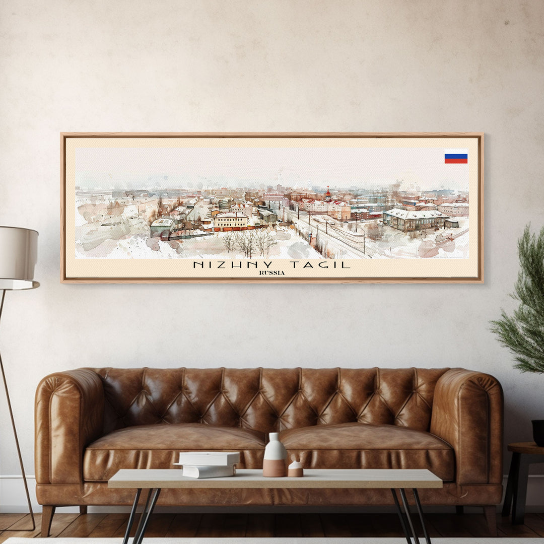 Nizhny Tagil Russia Wall Art, Panoramic Travel Poster, Panoramic Framed Canvas Print, City Wall Art, Wall Hanging Home Decor, Travel Art