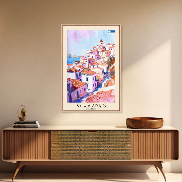 Scenic A Coruńa Spain Seaside Town, Framed Canvas Print, Perfect for Bedroom Art, Coastal Style, Home Decor Wall Art