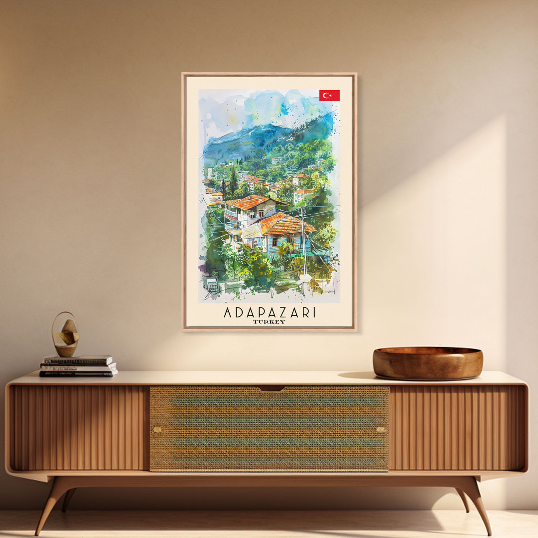 Lush Adapazarı Turkey Greenery Scene, Framed Canvas Print, Bedroom Wall Art, Nature Style, Perfect Home Decor