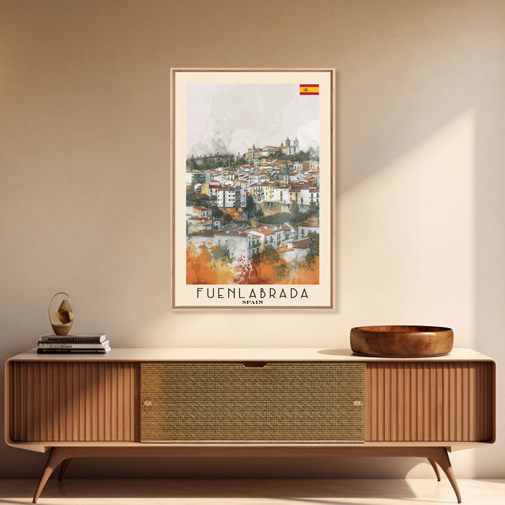 Fuenlabrada, Spain Travel Poster Art, Framed Canvas Print for Living Room or Bedroom, Spanish Wall Art, Home Decoration