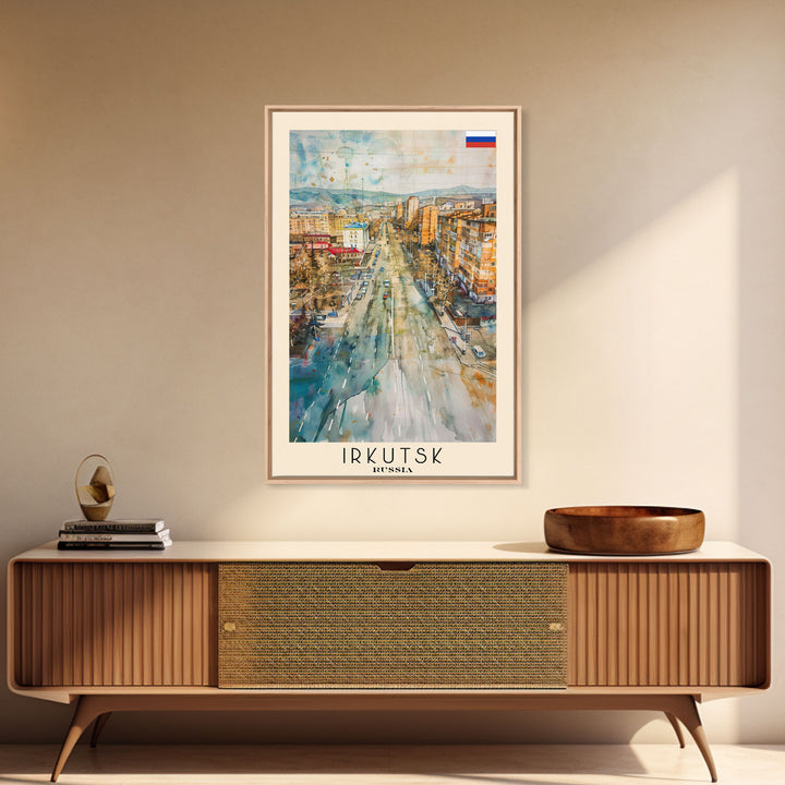 Irkutsk Russia Urban Cityscape Art Print, Stunning Canvas Print for Home Decor, Travel Poster for Living Room Wall Art, Russian City View