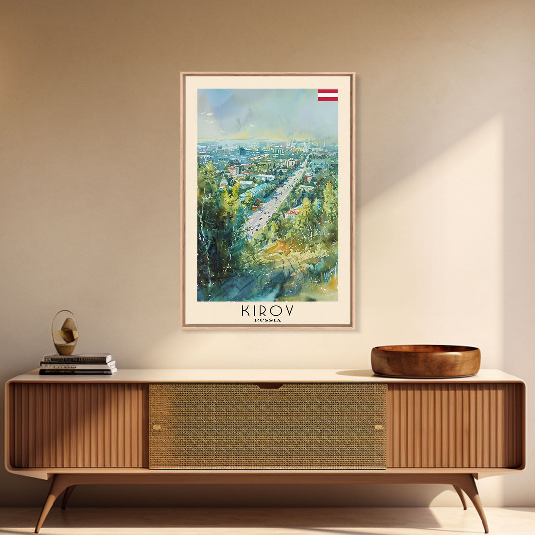 Kirov Russia Winter Landscape, Framed Canvas Print, Travel Poster, Wall Art, Home Decor, Living Room Decoration, Russian Urban Art