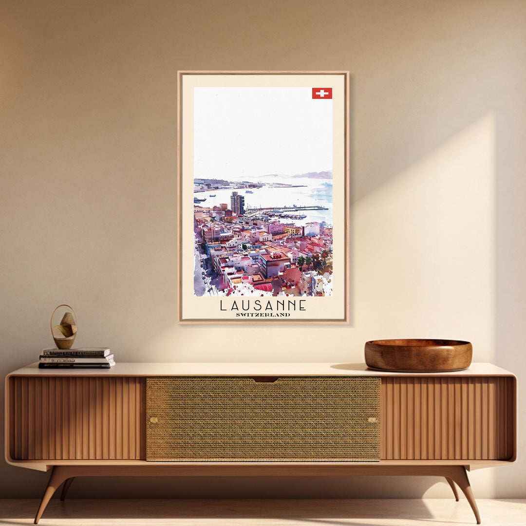 Las Palmas de Gran Canaria Spain Travel Poster Framed Canvas Print, Coastal Cityscape, Wall Art, Tropical Home Decor, Travel Print, Artistic Gift