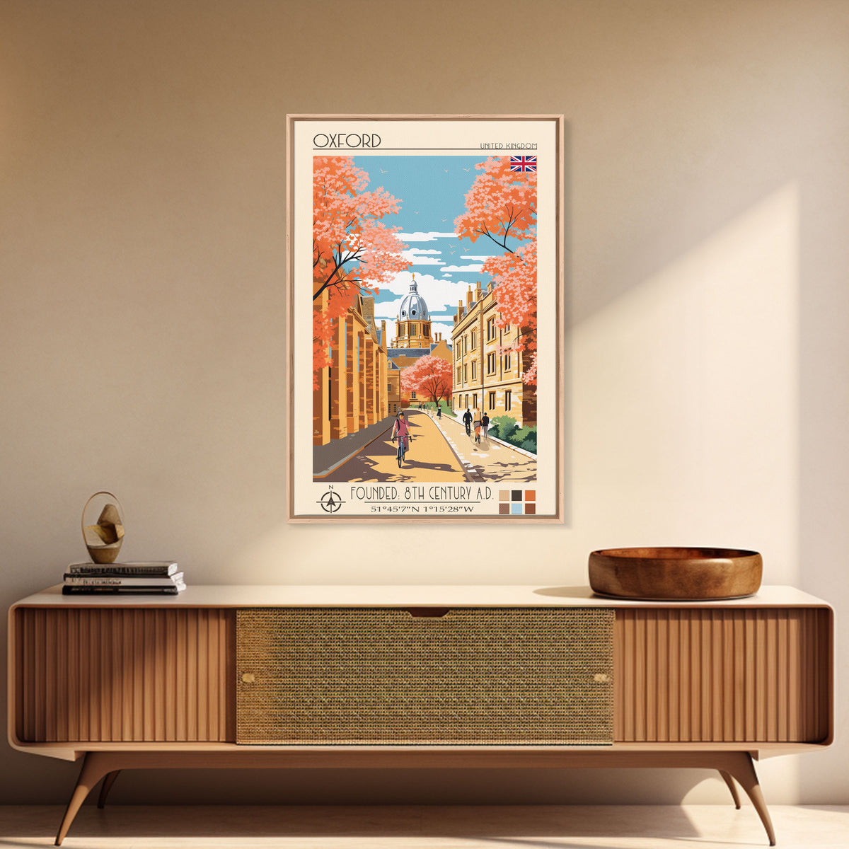 Nyiregyhaza Hungary Travel Poster Framed Canvas Print, Midcentury Modern Art, Pop Art Wall Decor, Scenic Wall Art, Living Room Decoration, Office Art