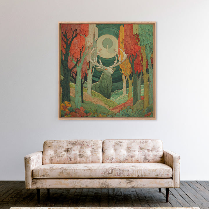Faerie Market under Giant Mushrooms Canvas Print, Fantasy Art, Boho Wall Art, Living Room Decor, Oil Painting, Mythic, FAN-1x1-15
