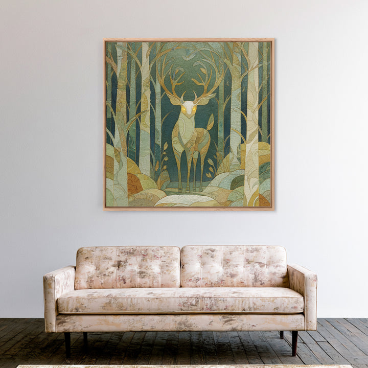 Floating Island with Waterfalls and Ancient Ruins Framed Canvas Print, Fantasy Art, Whimsical Art, Living Room Decor, Mythic, FAN-1x1-27