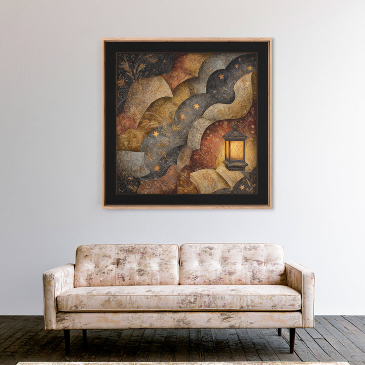Phoenix Rising in Gold and Crimson Flames Framed Canvas Print, Fantasy Art, Fine Art Print, Living Room Decor, Fine Art, Mythic, FAN-1x1-29